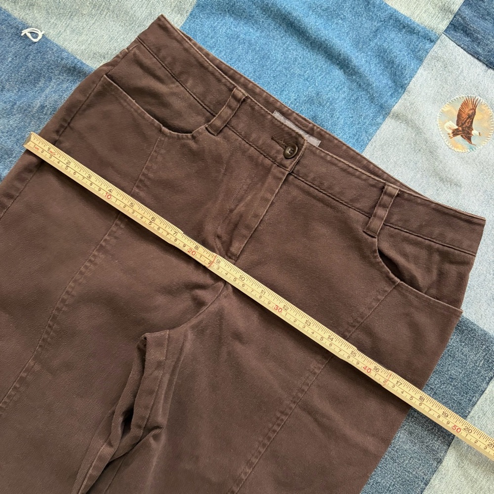 brown straight leg liz claiborne audra middle seam detail pants size 8 - Picture 6 of 9
